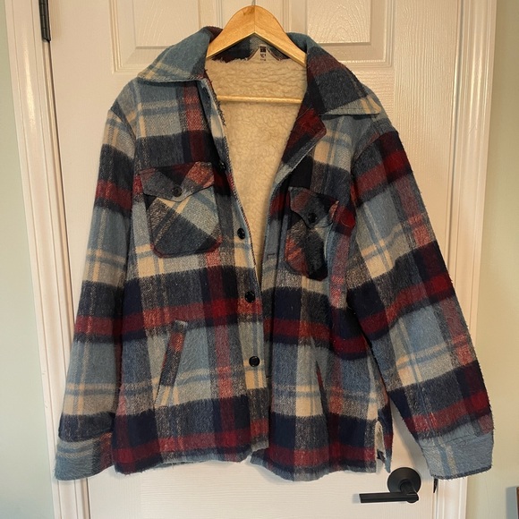 Vintage Wool Sherpa Jacket Size Large - Picture 2 of 11